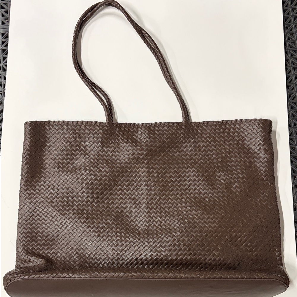 Quince Dark Brown large Woven Tote